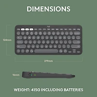 Logitech K380s Wireless Slim TKL Keyboard with Customizable Shortcuts - Tonal Graphite