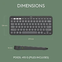Logitech K380s Wireless Slim TKL Keyboard with Customizable Shortcuts - Tonal Graphite