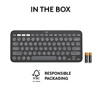 Logitech K380s Wireless Slim TKL Keyboard with Customizable Shortcuts - Tonal Graphite