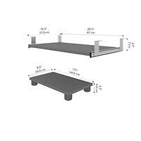 Plateau pour clavier et support pour processeur Prestige+ de Bestar - Ardoise