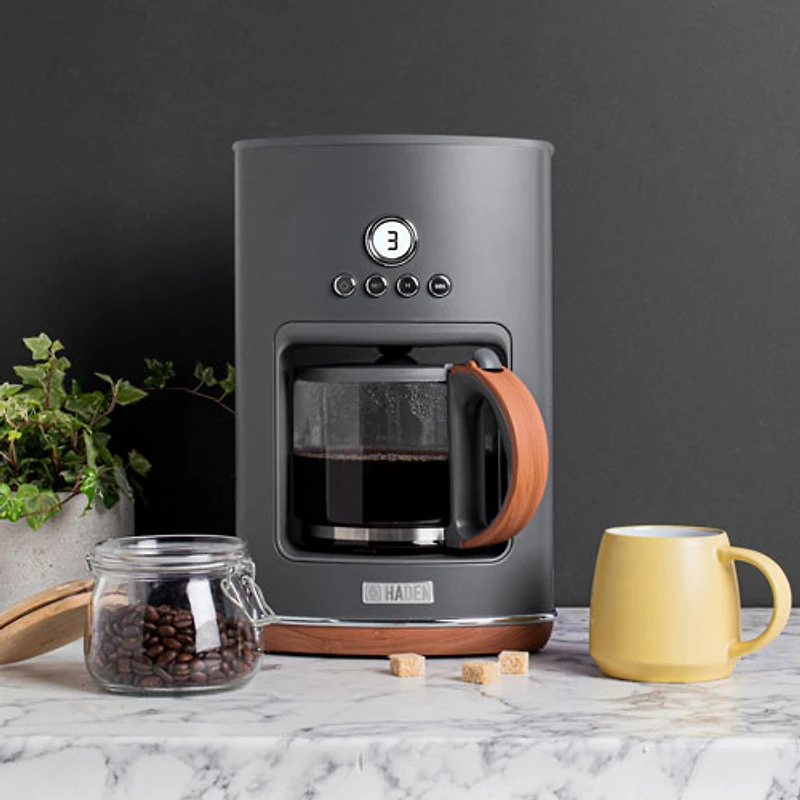 Cafetière à filtre programmable Dorchester Ultra Pebble de Haden - 10 tasses - Gris