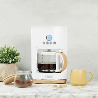 Cafetière à filtre programmable Dorchester Ultra Pebble de Haden - 10 tasses - Blanc