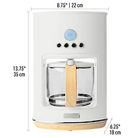 Cafetière à filtre programmable Dorchester Ultra Pebble de Haden - 10 tasses - Blanc