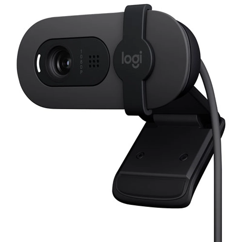 Caméra Web HD intégrale 1080p Brio 100 de Logitech avec microphone intégré - Graphite