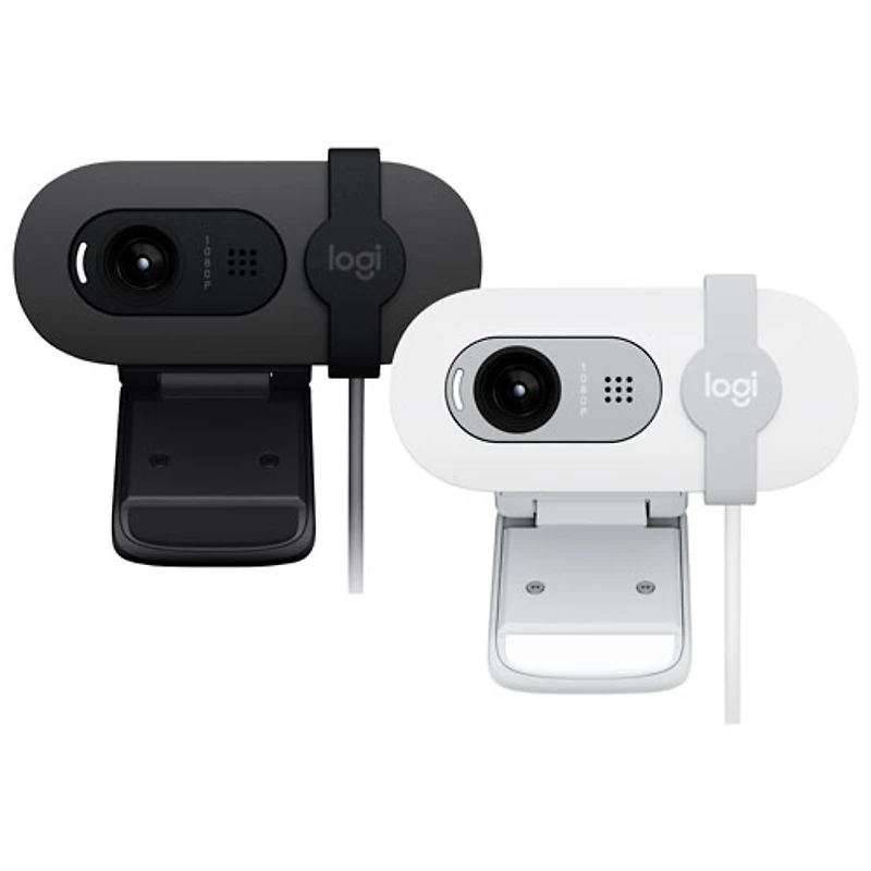 Caméra Web HD intégrale 1080p Brio 100 de Logitech avec microphone intégré - Graphite