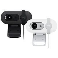Caméra Web HD intégrale 1080p Brio 100 de Logitech avec microphone intégré - Graphite