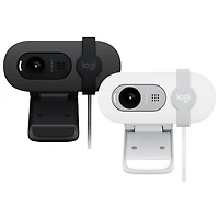 Caméra Web HD intégrale 1080p Brio 100 de Logitech avec microphone intégré - Graphite