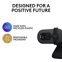 Caméra Web HD intégrale 1080p Brio 100 de Logitech avec microphone intégré - Graphite