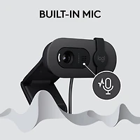 Caméra Web HD intégrale 1080p Brio 100 de Logitech avec microphone intégré - Graphite