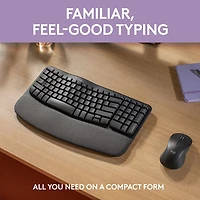 Logitech Wave Keys MK670 Wireless Optical Ergonomic Keyboard & Mouse Combo - Graphite