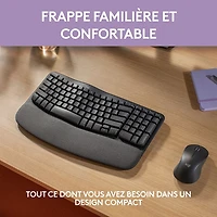Logitech Wave Keys MK670 Wireless Optical Ergonomic Keyboard & Mouse Combo - Graphite