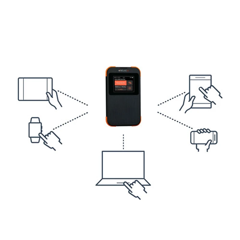 SIMO Solis 5G Mobile Wi-Fi Hotspot with Lifetime Data - Black/Orange
