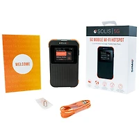 SIMO Solis 5G Mobile Wi-Fi Hotspot with Lifetime Data - Black/Orange