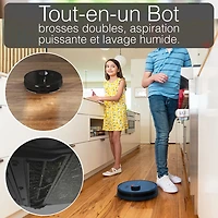 bObsweep Dustin WiFi Connected Self-Empty Robot Vacuum & Mop - Navy