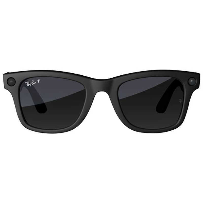 Ray-Ban | Meta Wayfarer Glasses with AI, Photo, Video, Audio & Messaging - Matte Black/Polarized Gradient Graphite - Large