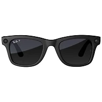 Ray-Ban | Meta Wayfarer Glasses with AI, Photo, Video, Audio & Messaging - Matte Black/Polarized Gradient Graphite - Large
