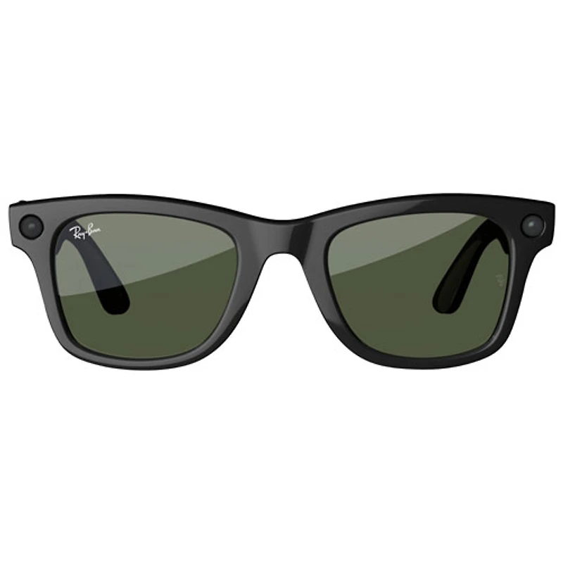 Lunettes Wayfarer Ray-Ban | Meta avec IA, photo, vidéo, audio et messagerie - Noir brillant/Vert G-15 - Grand