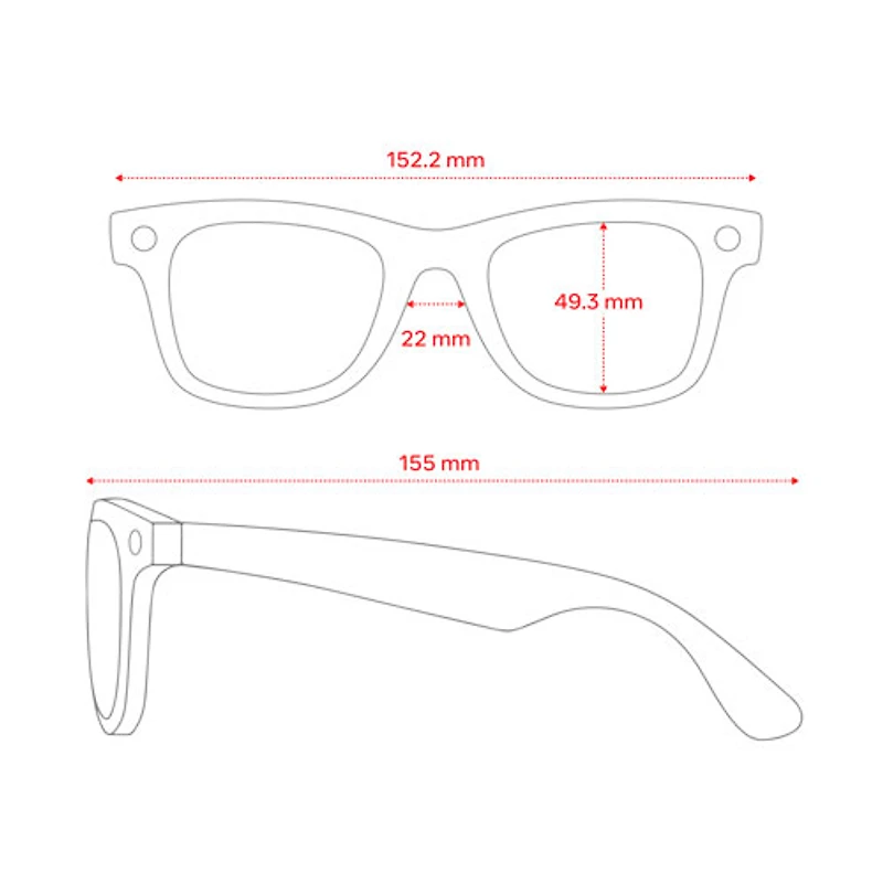 Lunettes Wayfarer Ray-Ban | Meta avec IA, photo, vidéo, audio et messagerie - Noir brillant/Vert G-15 - Grand