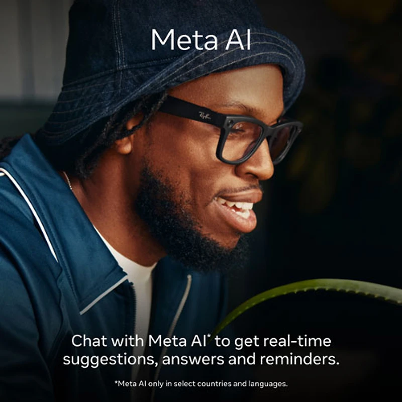 Lunettes Wayfarer de Ray-Ban/Meta avec IA, photo, vidéo, audio et messagerie - Noir brillant/Transparent