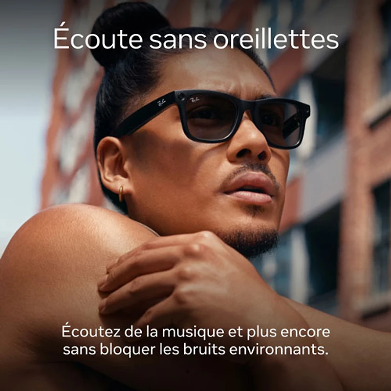 Lunettes Wayfarer de Ray-Ban/Meta avec IA, photo, vidéo, audio et messagerie - Noir brillant/Transparent