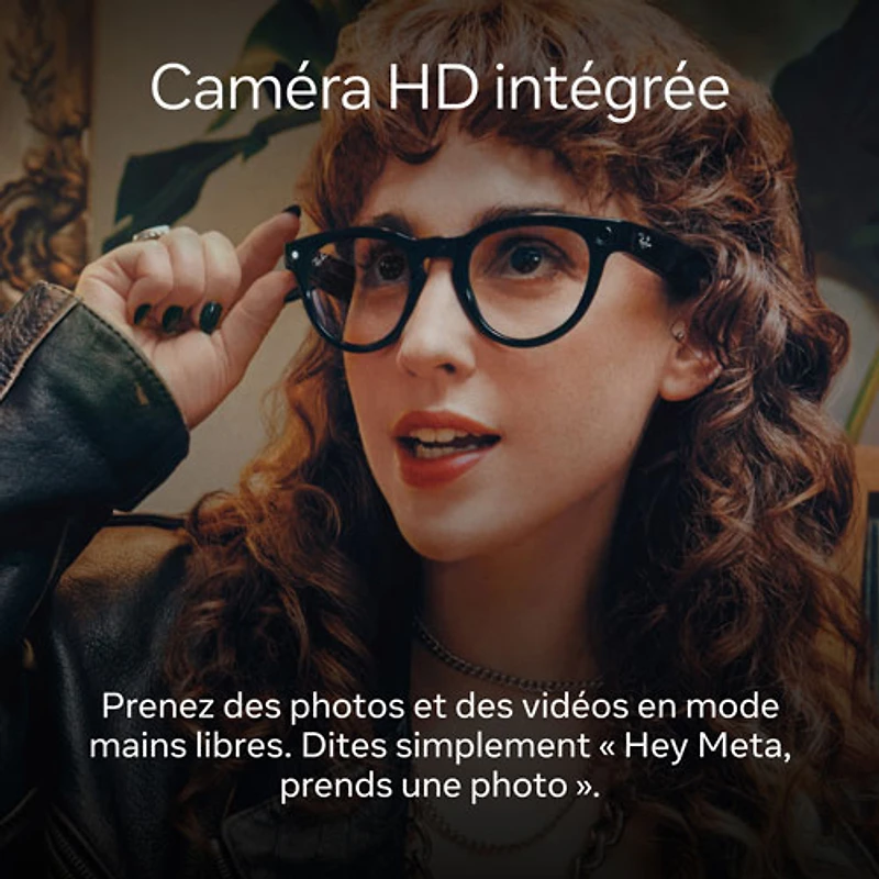 Lunettes Wayfarer de Ray-Ban/Meta avec IA, photo, vidéo, audio et messagerie - Noir brillant/Transparent
