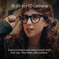 Lunettes Wayfarer de Ray-Ban/Meta avec IA, photo, vidéo, audio et messagerie - Noir brillant/Transparent