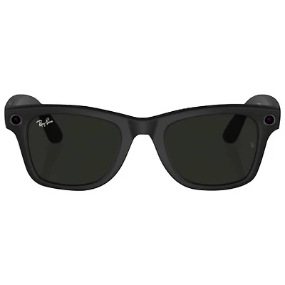 Lunettes Wayfarer (1re génération) de Ray-Ban | Meta avec IA, photo, vidéo, audio et messagerie - Noir mat/Transitions transparents à verts G-15