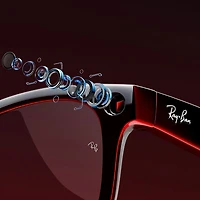 Lunettes Wayfarer (1re génération) de Ray-Ban | Meta avec IA, photo, vidéo, audio et messagerie - Noir mat/Transitions transparents à verts G-15