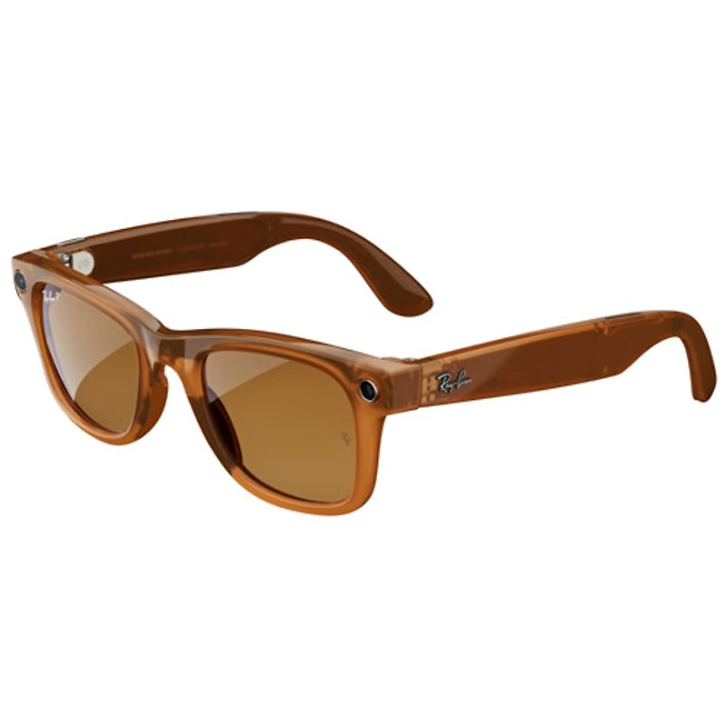 Ray-Ban | Meta Wayfarer (Gen 1) Glasses with AI, Photo, Video, Audio & Messaging - Shiny Caramel/Polarized Brown