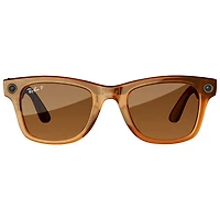 Ray-Ban | Meta Wayfarer (Gen 1) Glasses with AI, Photo, Video, Audio & Messaging - Shiny Caramel/Polarized Brown