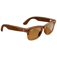 Ray-Ban | Meta Wayfarer (Gen 1) Glasses with AI, Photo, Video, Audio & Messaging - Shiny Caramel/Polarized Brown