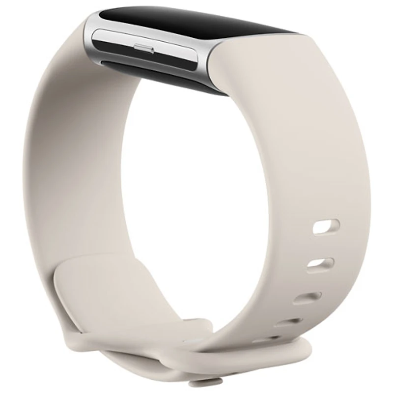 Moniteur activité Charge 6 de Fitbit avec GPS, fréquence cardiaque et sommeil - Argenté/Porcelaine