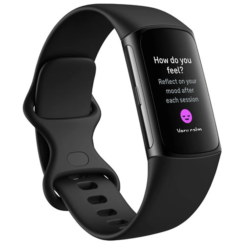 Moniteur activité Charge 6 de Fitbit avec GPS, fréquence cardiaque et sommeil - Obsidienne/Noir