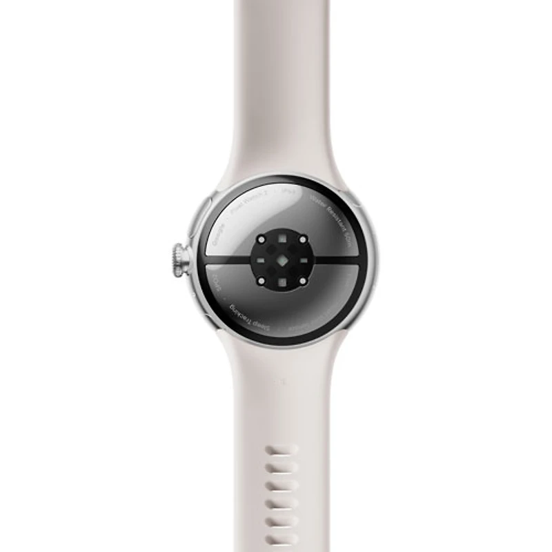 Montre Pixel Watch 2 (GPS) de Google avec boîtier en aluminium argenté de 40 mm et bracelet sport porcelaine