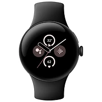 Montre Pixel Watch 2 (GPS) de Google avec boîtier en aluminium noir de 40 mm et bracelet sport noir
