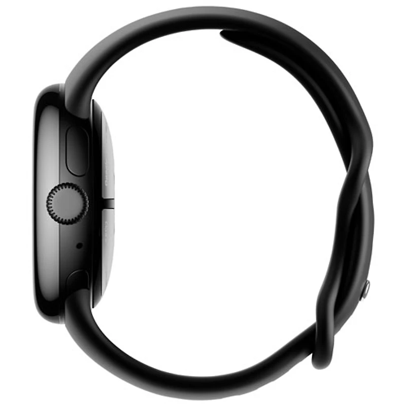 Montre Pixel Watch 2 (GPS) de Google avec boîtier en aluminium noir de 40 mm et bracelet sport noir