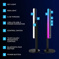 Logitech G Litra Beam LX Dual-Sided LED Streaming Key Light