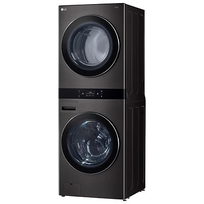 LG WashTower 5.8 Cu. Ft. Electric Washer & 7.4 Cu. Ft. Dryer Combo (WKEX300HBA) - Black Stainless