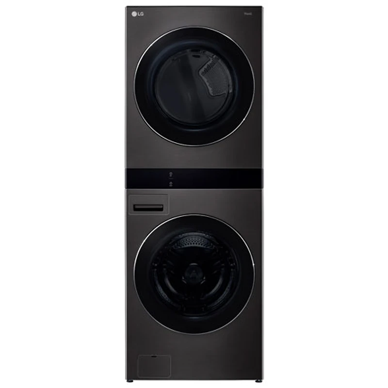 Duo laveuse électrique de 5,8 pi³ et sécheuse de 7,4 pi³ WashTower de LG (WKEX300HBA) - Acier inoxydable noir