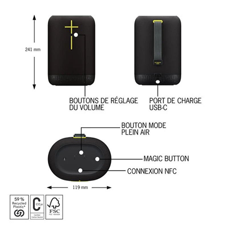 Ultimate Ears Epicboom Waterproof Bluetooth Wireless Speaker - Black