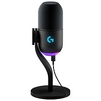 Microphone de jeu USB Yeti GX à éclairage RVB LIGHTSYNC de Logitech - Noir