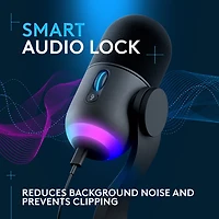 Microphone de jeu USB Yeti GX à éclairage RVB LIGHTSYNC de Logitech - Noir