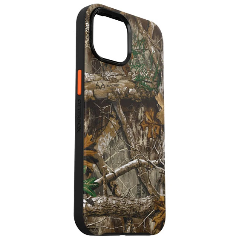 Étui rigide ajusté Symmetry d'OtterBox avec MagSafe pour iPhone 16e/15/14/13 - RealTree Blaze Edge