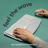 Clavier ergonomique sans fil Wave Keys de Logitech - Blanc cassé