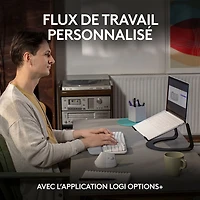 Clavier ergonomique sans fil Wave Keys de Logitech - Blanc cassé