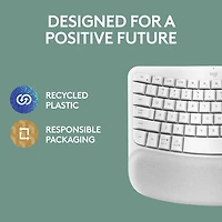 Clavier ergonomique sans fil Wave Keys de Logitech - Blanc cassé