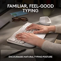 Clavier ergonomique sans fil Wave Keys de Logitech - Blanc cassé
