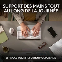 Clavier ergonomique sans fil Wave Keys de Logitech - Blanc cassé