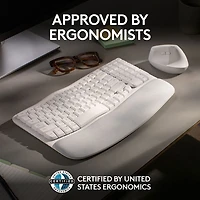 Clavier ergonomique sans fil Wave Keys de Logitech - Blanc cassé