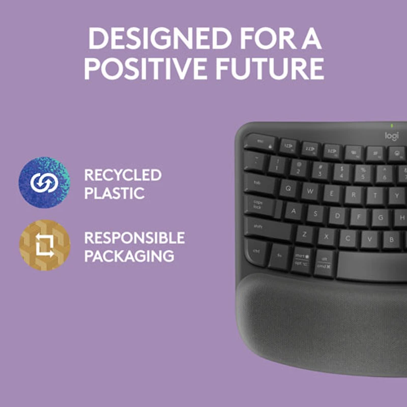 Clavier ergonomique sans fil Wave Keys de Logitech - Graphite